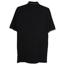 Dolce & Gabbana-Camiseta polo de piqué con bordado de corona en algodón negro de Dolce & Gabbana-Negro