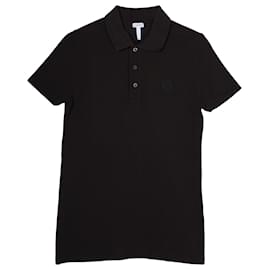 Loewe-Loewe Anagram Polo Shirt in Black Cotton-Black