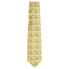 Versace-Gianni Versace Printed Tie in Teal Silk-Other,Green