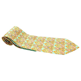 Versace-Gianni Versace Printed Tie in Teal Silk-Other,Green
