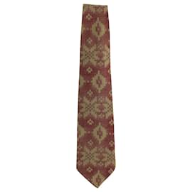 Giorgio Armani-Giorgio Armani Printed Tie in Maroon Silk-Brown,Red