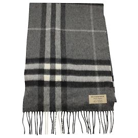 Sciarpa Burberry The Classic Check in Cashmere Grigio Grigio