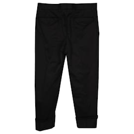 Gucci-Gucci Web Detail Trousers in Black Cotton -Black