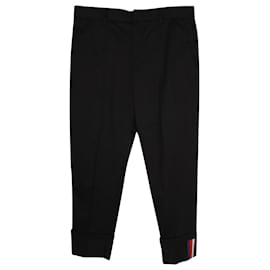 Gucci-Pantalones con detalle de tribanda Gucci en algodón negro-Negro