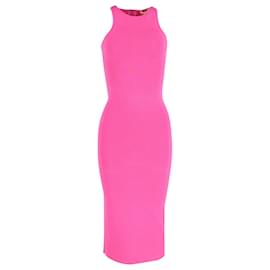 Michael Kors-Michael Kors Ribbed Stretch Tank Fitted Dress in Pink Viscose-Pink