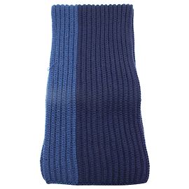Loro Piana Two-Tone Knitted Scarf in Blue Cashmere Blue