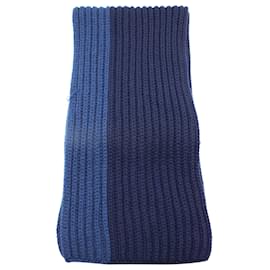 Loro Piana-Loro Piana Two-Tone Knitted Scarf in Blue Cashmere-Blue