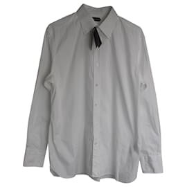 Tom Ford-Camicia classica con bottoni Tom Ford in cotone bianco-Bianco