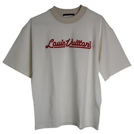 Camiseta de algodón blanco con cuello alto de Louis Vuitton x Nigo Blanco