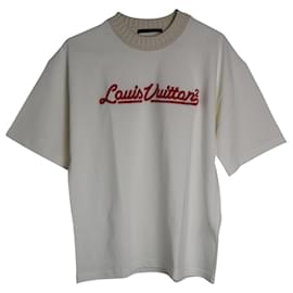 Louis Vuitton-T-shirt con collo a lupetto Louis Vuitton x Nigo in cotone bianco-Bianco