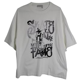 Lanvin-Camicia con stampa grafica Skate Lanvin in cotone bianco-Bianco