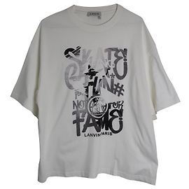 Camisa de algodón blanco con estampado gráfico Skate de Lanvin Blanco