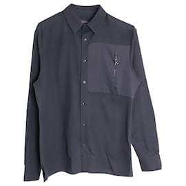 Louis Vuitton-Camicia con dettaglio cerniera Louis Vuitton in cotone nero-Nero