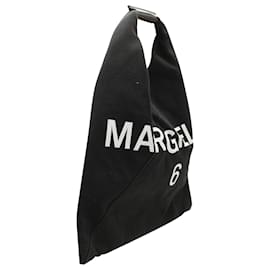 Maison Martin Margiela-Maison Margiela MM6 Borsa giapponese stampa logo in tela nera-Nero