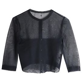 Alaïa Kurzer Alaia-Cardigan aus schwarzer Seide Schwarz