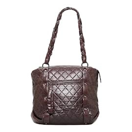 Chanel-Quilted Leather Lady Braid Tote-Brown