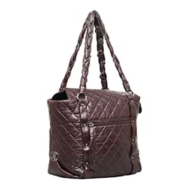 Chanel-Quilted Leather Lady Braid Tote-Brown