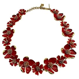 Oscar de la Renta-Necklaces-Red,Gold hardware