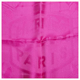 Hermès-Hermes Pink Printed Silk Scarf-Pink