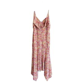 Philosophy di Lorenzo Serafini-Philosophy di Lorenzo Serafini Floral Draped Dress-Pink