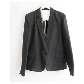 Isabel Marant Etoile Blazerjacke aus Leinenmischung Anthrazitgrau