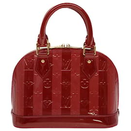 Louis Vuitton-Bolsa de mão LOUIS VUITTON Vernis Rayure Alma BB vermelha M915593 Autenticação de LV 44749-Vermelho