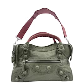 Balenciaga-Pink Lambskin City Giant 21-Pink