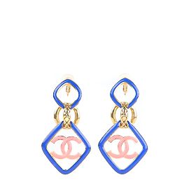 CHANEL Orecchini T.  metallo Blu