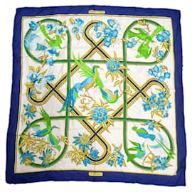 Hermès-Hermes scarves Caraibes-White,Blue,Green