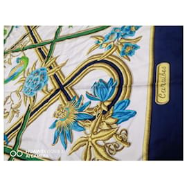 Hermès-Hermes sciarpe Caraibes-Bianco,Blu,Verde