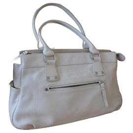 Longchamp Cream Grained Leather Handbag Cream