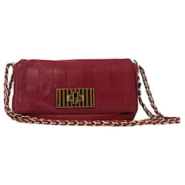 Fendi-Leather Claudia Crossbody Bag-Red