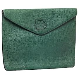 Delvaux-Leather Clutch Bag-Green