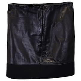 Jil Sander-Jil Sander Mini Skirt in Black Leather-Black