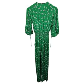 Maje-Maje Printed Jumpsuit in Green Viscose-Other