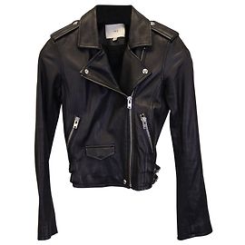 Iro Asheville Jacket in Black Lambskin Leather Black