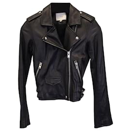 Iro-Iro Asheville Jacket in Black Lambskin Leather-Black