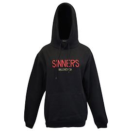 Balenciaga Sinners Kapuzenpullover aus schwarzer Baumwolle Schwarz