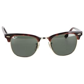 Ray-Ban-Ray-ban RB3016 Clubmaster Tortoise Shell Sunglasses in Brown Acetate-Brown