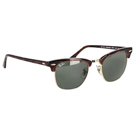 Ray-Ban-Ray-ban RB3016 Clubmaster Tortoise Shell Sunglasses in Brown Acetate-Brown