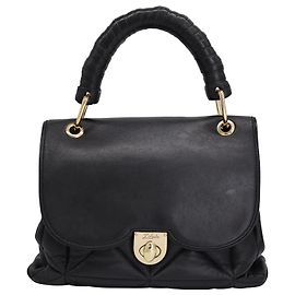 Z Spoke by Zac Posen Bolsa com detalhes em arco em couro preto Preto