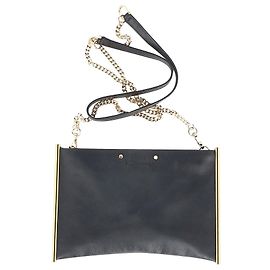 Chloé Bolsa de ombro com corrente e embreagem Chloe Roy em couro de bezerro preto Preto