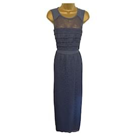 Whistles-WHISTLES Womens Narcisse Petrol Blue Lace Maxi Dress UK 10 US 6 EU 38-Blue