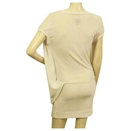 Vivienne Westwood Anglomania-Vestido mini drapeado Vivienne Westwood Anglomania branco prateado brilhante tamanho XS-Branco