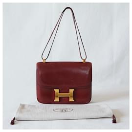 Hermès-Hermes Constance 23 in Box leather-Dark red