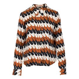 Marni Camisa Con Estampado De Ondas Multicolor
