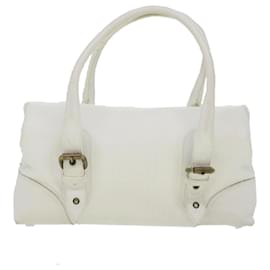 Burberry-BURBERRY Shoulder Bag Leather White Auth bs5985-White