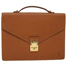 Louis Vuitton-LOUIS VUITTON Epi Porte Documents Bandouliere Briefcase Brown M54468 auth 44551-Brown
