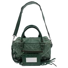Balenciaga-Green Balenciaga Leather Twiggy-Green