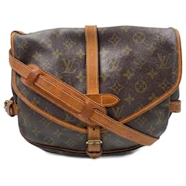 Louis Vuitton, Bags, Auth Louis Vuitton Monogram Mini Lin Saumur 3 M95227  Womens Shoulder Bag Ebene